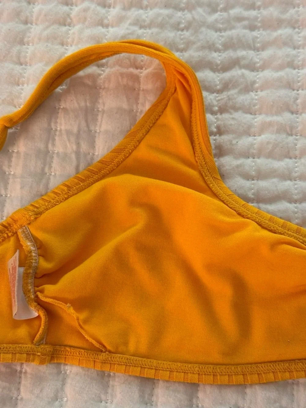 Xhilaration mustard yellow ribbed bikini top- Size L